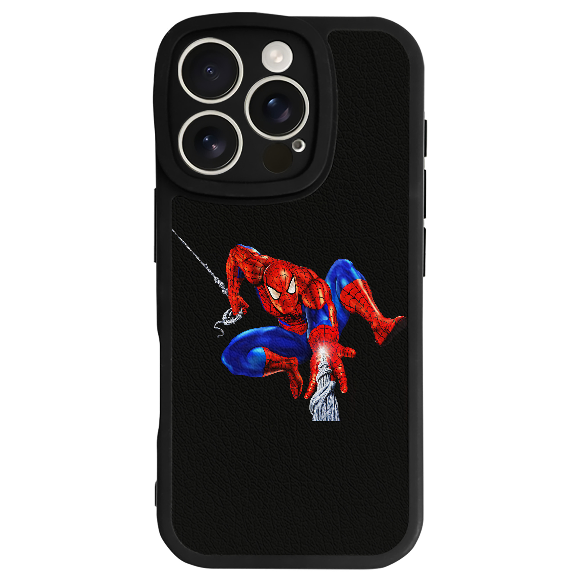 Spider Man スパイダーマン 【iPhone 16シリーズ対応】シリコンスマホケース（レザー調） 材質：シリコン